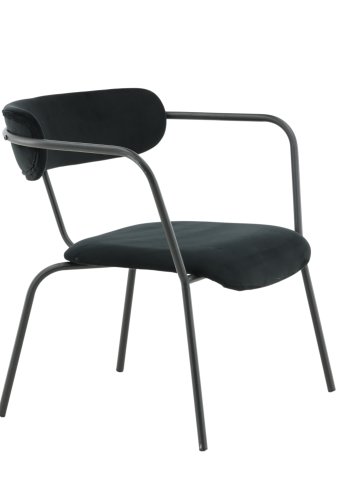 VENTURE DESIGN Duffy lnestol - sort fljl og sort stl