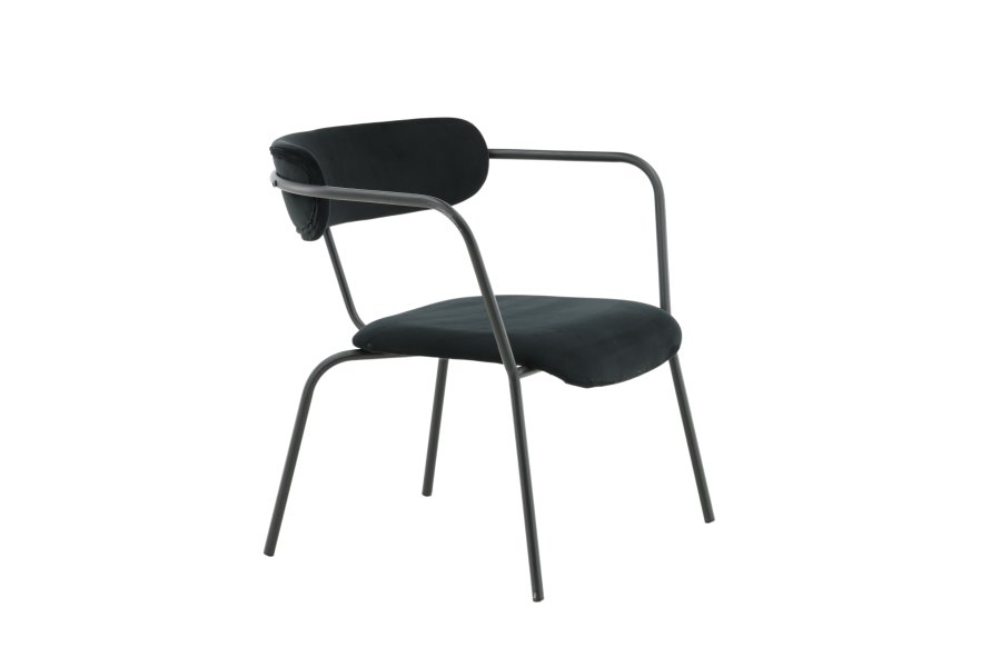 VENTURE DESIGN Duffy lnestol - sort fljl og sort stl