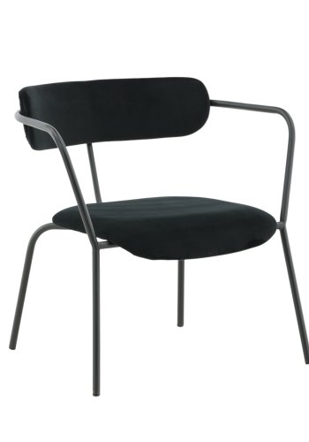 VENTURE DESIGN Duffy lnestol - sort fljl og sort stl