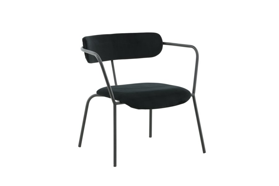 VENTURE DESIGN Duffy lnestol - sort fljl og sort stl