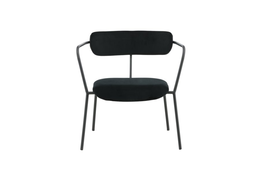 VENTURE DESIGN Duffy lnestol - sort fljl og sort stl