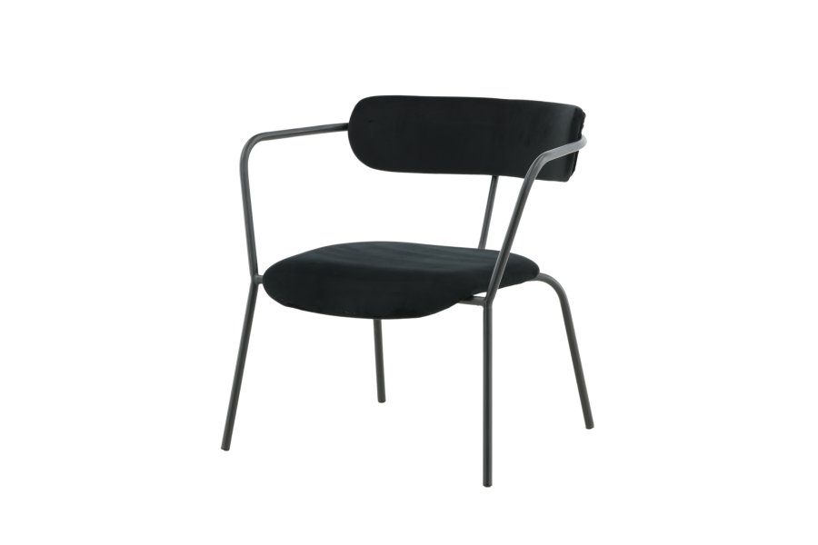 VENTURE DESIGN Duffy lnestol - sort fljl og sort stl