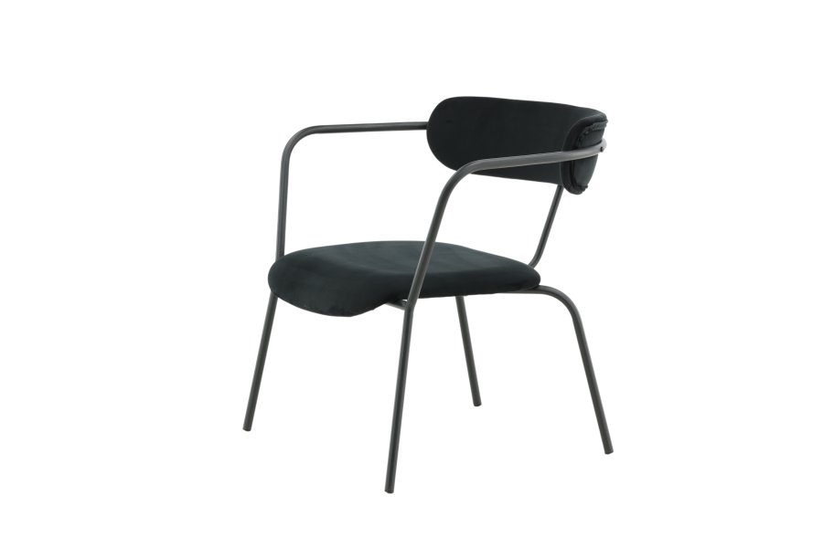 VENTURE DESIGN Duffy lnestol - sort fljl og sort stl