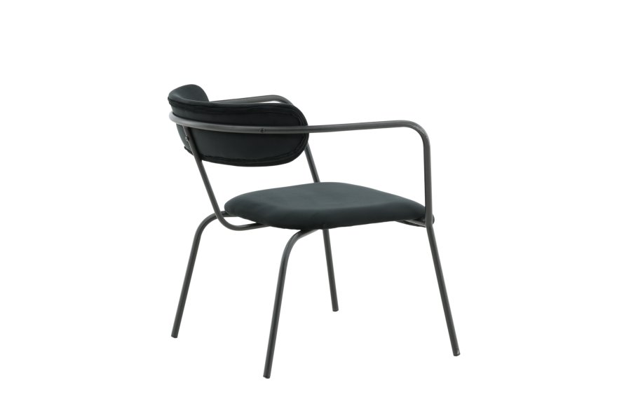 VENTURE DESIGN Duffy lnestol - sort fljl og sort stl