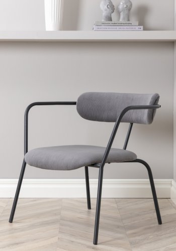 VENTURE DESIGN Duffy lnestol - gr fljl og sort stl