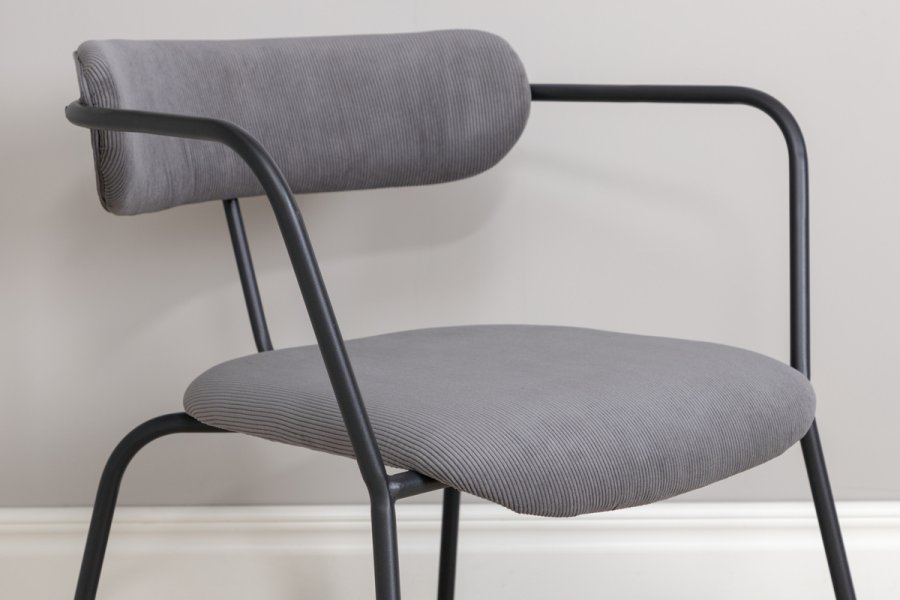 VENTURE DESIGN Duffy lnestol - gr fljl og sort stl