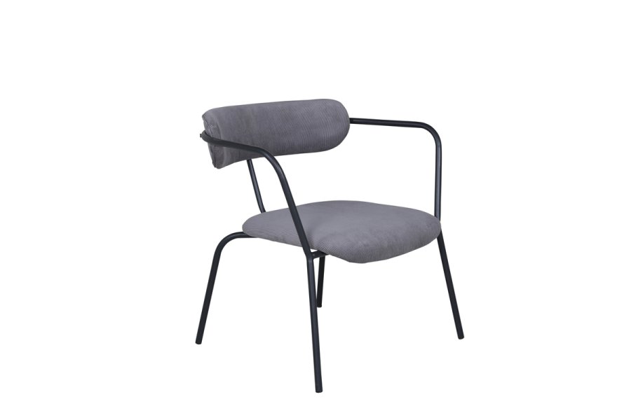 VENTURE DESIGN Duffy lnestol - gr fljl og sort stl