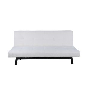 VENTURE DESIGN Bodil sovesofa - hvid bamsestof og sort stl (180x106)