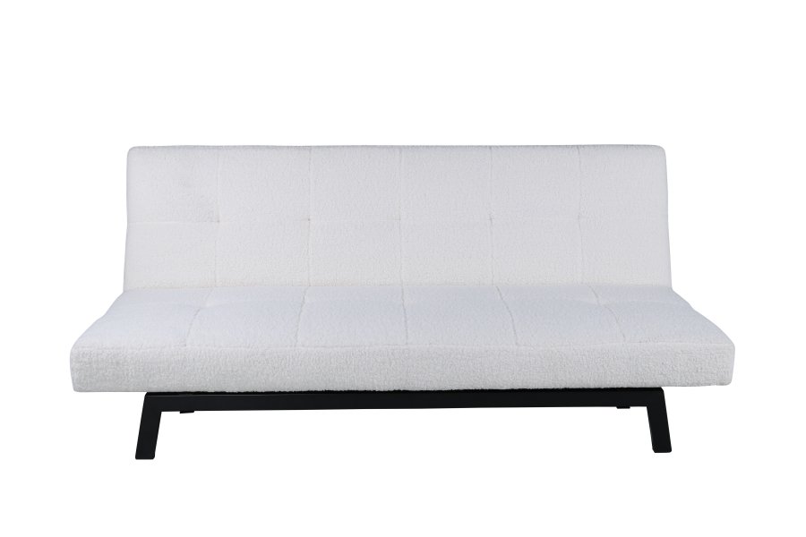 VENTURE DESIGN Bodil sovesofa - hvid bamsestof og sort stl (180x106)