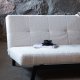 VENTURE DESIGN Bodil sovesofa - hvid bamsestof og sort stl (180x106)