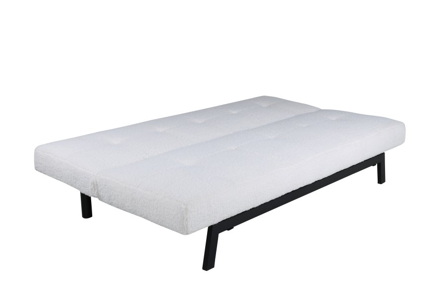 VENTURE DESIGN Bodil sovesofa - hvid bamsestof og sort stl (180x106)