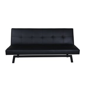 VENTURE DESIGN Bodil sovesofa - sort PU og sort stl (180x60)