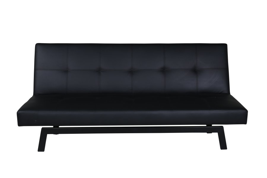 VENTURE DESIGN Bodil sovesofa - sort PU og sort stl (180x60)