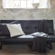 VENTURE DESIGN Bodil sovesofa - sort PU og sort stl (180x60)
