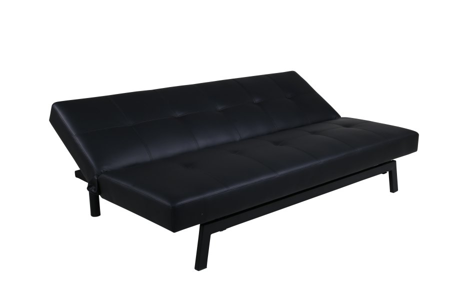 VENTURE DESIGN Bodil sovesofa - sort PU og sort stl (180x60)