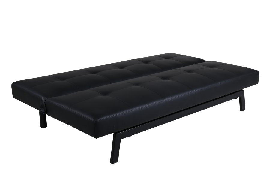 VENTURE DESIGN Bodil sovesofa - sort PU og sort stl (180x60)