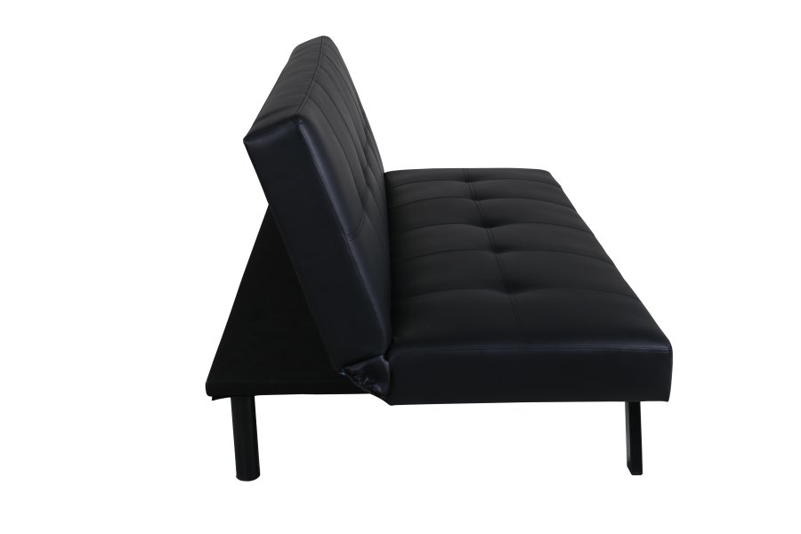 VENTURE DESIGN Bodil sovesofa - sort PU og sort stl (180x60)
