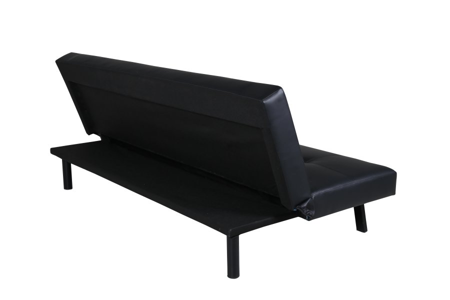 VENTURE DESIGN Bodil sovesofa - sort PU og sort stl (180x60)