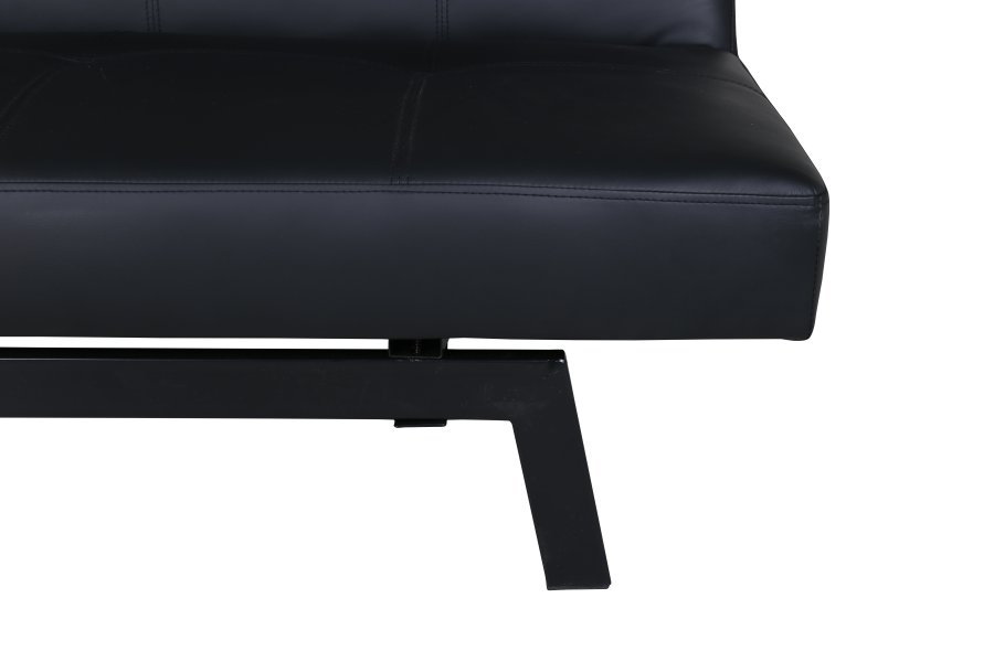 VENTURE DESIGN Bodil sovesofa - sort PU og sort stl (180x60)