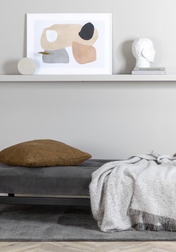 VENTURE DESIGN Bodil sovesofa - mrkegr fljl og sort stl (180x91,50)