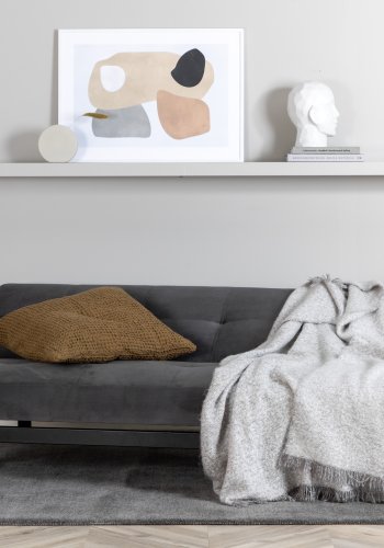 VENTURE DESIGN Bodil sovesofa - mrkegr fljl og sort stl (180x91,50)