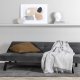 VENTURE DESIGN Bodil sovesofa - mrkegr fljl og sort stl (180x91,50)