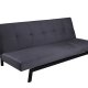 VENTURE DESIGN Bodil sovesofa - mrkegr fljl og sort stl (180x91,50)