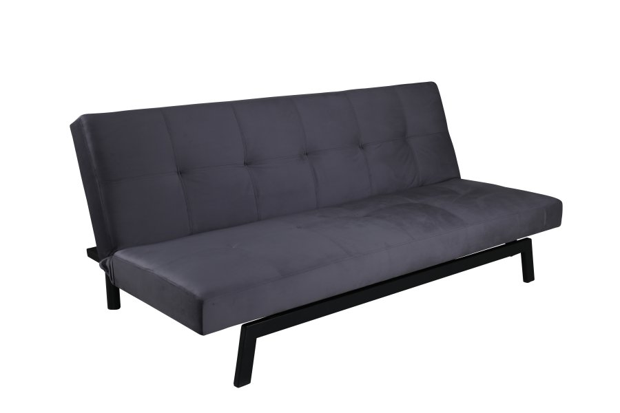 VENTURE DESIGN Bodil sovesofa - mrkegr fljl og sort stl (180x91,50)