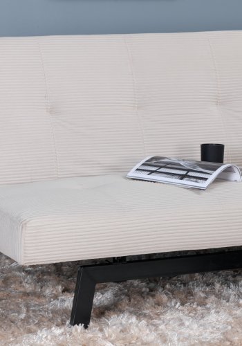 VENTURE DESIGN Bodil sovesofa - beige fljl og sort stl (180x60)