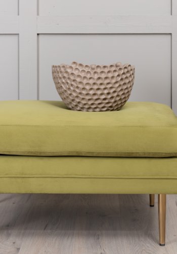 VENTURE DESIGN Boom puf, rektangulr - grn fljl og messing stl (90x70)