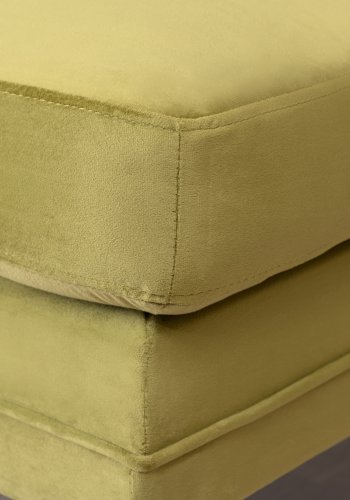 VENTURE DESIGN Boom puf, rektangulr - grn fljl og messing stl (90x70)