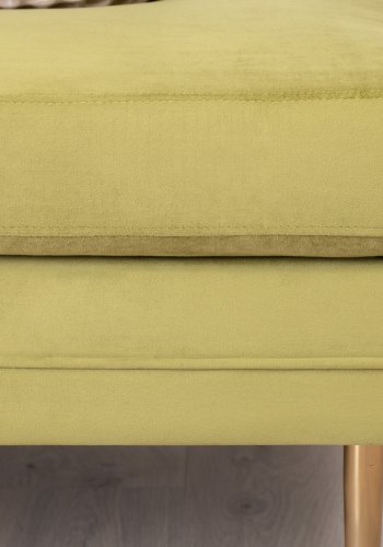 VENTURE DESIGN Boom puf, rektangulr - grn fljl og messing stl (90x70)