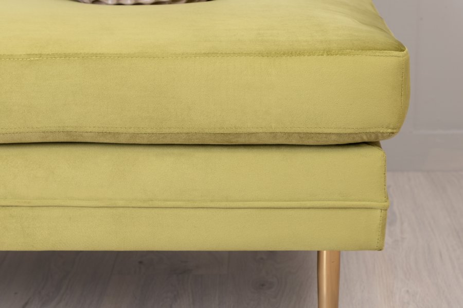 VENTURE DESIGN Boom puf, rektangulr - grn fljl og messing stl (90x70)