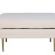 VENTURE DESIGN Boom puf, rektangulr - lys beige fljl og messing stl (90x70)