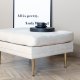 VENTURE DESIGN Boom puf, rektangulr - lys beige fljl og messing stl (90x70)
