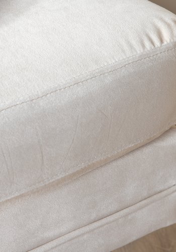 VENTURE DESIGN Boom puf, rektangulr - lys beige fljl og messing stl (90x70)