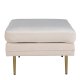 VENTURE DESIGN Boom puf, rektangulr - lys beige fljl og messing stl (90x70)