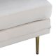 VENTURE DESIGN Boom puf, rektangulr - lys beige fljl og messing stl (90x70)