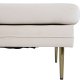 VENTURE DESIGN Boom puf, rektangulr - lys beige fljl og messing stl (90x70)