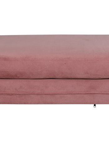 VENTURE DESIGN Boom puf, rektangulr - lyserdt fljl og messing stl (90x70)