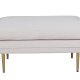 VENTURE DESIGN Boom puf, rektangulr - lys beige fljl og messing stl (90x70)