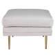 VENTURE DESIGN Boom puf, rektangulr - lys beige fljl og messing stl (90x70)