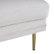 VENTURE DESIGN Boom puf, rektangulr - lys beige fljl og messing stl (90x70)