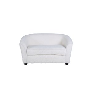 VENTURE DESIGN Mna brnesofa - hvid bamsestof polyester og sort plastik
