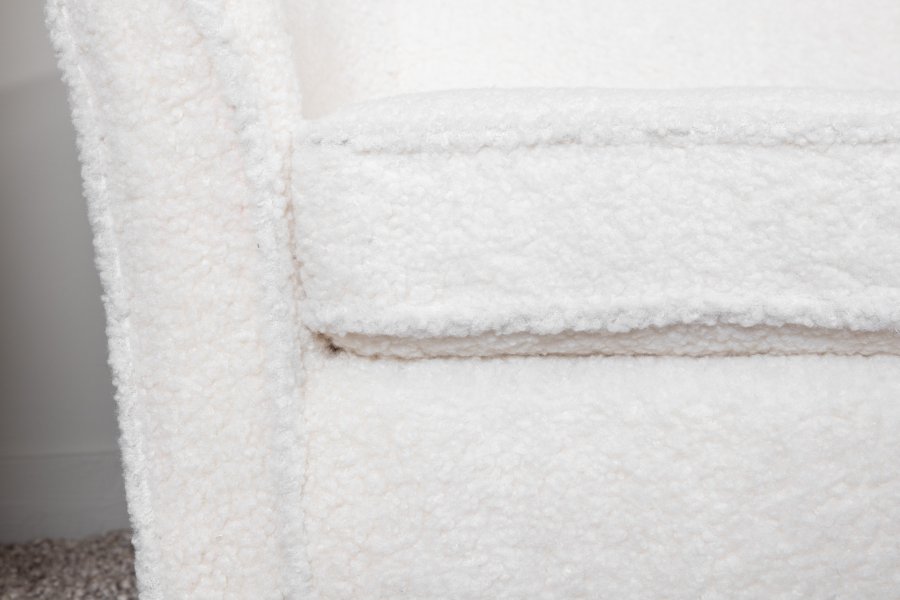 VENTURE DESIGN Mna brnesofa - hvid bamsestof polyester og sort plastik