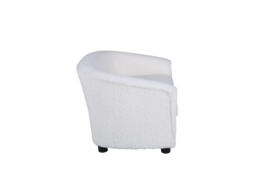 VENTURE DESIGN Mna brnesofa - hvid bamsestof polyester og sort plastik