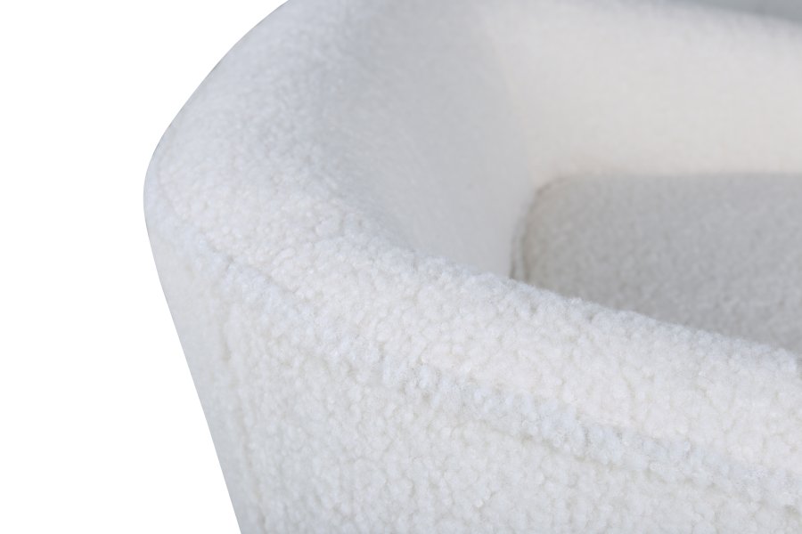 VENTURE DESIGN Mna brnesofa - hvid bamsestof polyester og sort plastik