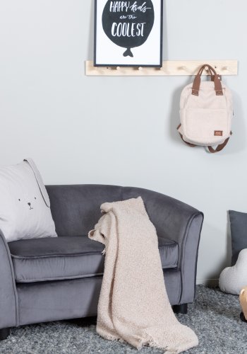 VENTURE DESIGN Mna brnesofa - mrkegr fljl og sort plastik