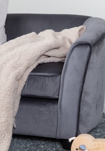 VENTURE DESIGN Mna brnesofa - mrkegr fljl og sort plastik