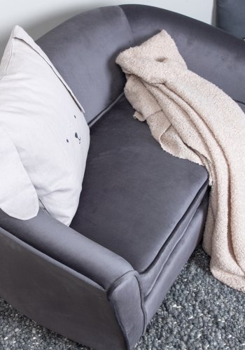 VENTURE DESIGN Mna brnesofa - mrkegr fljl og sort plastik